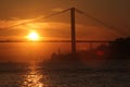 Turkey 15 july martyrs bridge and sunset Royalty Free Stock Photo