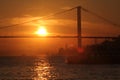 Turkey 15 july martyrs bridge and sunset Royalty Free Stock Photo