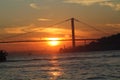 Turkey 15 july martyrs bridge and sunset Royalty Free Stock Photo