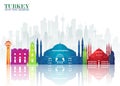 Turkey Landmark Global Travel And Journey paper background. Vector Design Template.used for your