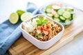 turkey lettuce wraps in a lunchbox for a healthy meal Royalty Free Stock Photo