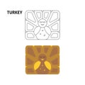 Turkey Line Coloring Book