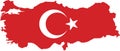 High detailed vector map turkey. Royalty Free Stock Photo
