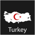 turkey map icon vector background illustration design