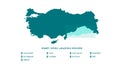 Vector Map Of Turkey's Mediterranean Region Royalty Free Stock Photo