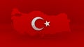 Turkey Map. Turkish Flag Sign. Turkey Country Map Sign.