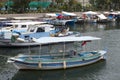 Port with yachts boats and boats in the touristic eco-friendly city of Marmaris in Turkey. Royalty Free Stock Photo