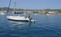 Turkey. Marmaris. Mediterranean coast. Walk on a yacht on the sea