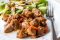 Turkey Meat Saute with Salad / Et Sote Kavurma Kebap or Kebab Royalty Free Stock Photo