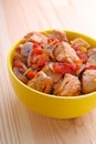Turkey meat stewed with mushrooms Royalty Free Stock Photo
