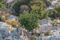 Turkey. the Mediterranean coast.Ruins of the ancient city Kekova destroyed by an earthquake