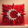 Turkey national flag in origami style