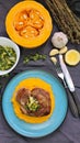 Turkey Osso Bucco with gremolata and butternutsquash puree.