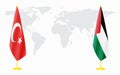 Turkey and Palestine flags for official meeting