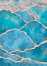 Turkey. Pamukkale. Abstract blue background with Lakes. Boho Print. Abstract Landscape Poster. Abstract Arrangements