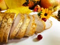 Turkey still life of Thanksgiving Day grilled flower appetizer