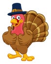 Turkey Pilgrim Hat Thanksgiving Cartoon Character