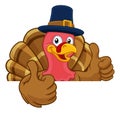 Turkey Pilgrim Hat Thanksgiving Cartoon Character Royalty Free Stock Photo