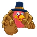 Turkey Pilgrim Hat Thanksgiving Cartoon Character Royalty Free Stock Photo