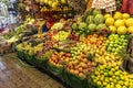 10,01,2021,Turkey,A pregnant greengrocer with all kinds of fruits in every season in Basmane, Izmir Royalty Free Stock Photo