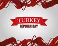 Turkey republic day, greeting card traditional celebration