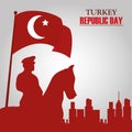 Turkey republic day, sculpture hero freedom country