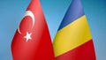 Turkey and Romania two flags