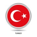 turkey round flag design (designed to vector, badge, icon) Royalty Free Stock Photo