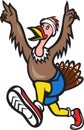 Turkey Run Runner Cartoon Isolated Royalty Free Stock Photo