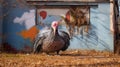 Turkey\'s Encounter with Graffiti: A Whimsical Urban Tale