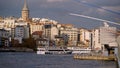 Turkey's largest city at dawn. view of Galata tower in Istanbul, Turkie.