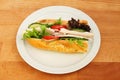 Turkey and salad baguette