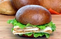 Turkey Sandwich on Roll Royalty Free Stock Photo