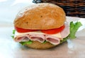 Turkey Sandwich on Rye Roll Royalty Free Stock Photo