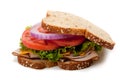 Turkey sandwich on whole grain bread Royalty Free Stock Photo