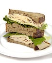 Turkey Sandwich on Whole Grain Bread Royalty Free Stock Photo