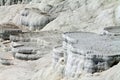 turkey scenic view of white stone terraces baths with water