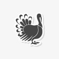 Turkey silhouette sticker, simple vector icon