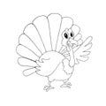 Turkey. Sketch of funny cute cartoons farm bird hand drawn art design stock vector illustration