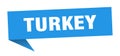 Turkey sticker. Turkey signpost pointer sign.