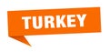 Turkey sticker. Turkey signpost pointer sign.