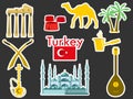 Turkey stickers. Turkish symbols