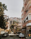 Turkey street in summer. Alanya city with cars