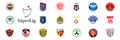 Turkey super league 2022-2023. Trabzonspor, Fenerbahce, Konyaspor, Istanbul Basaksehir, Alanyaspor, Besiktas, , Galatasaray, Royalty Free Stock Photo