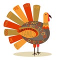 The turkey is a symbol of the holiday - Thanksgiving Day, with the words thank you for a wonderful year.