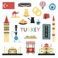 Turkey symbols and icons Royalty Free Stock Photo