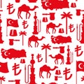 Turkey symbols seamless pattern.