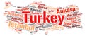 Turkey top travel destinations word cloud