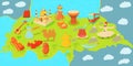 Turkey travel map horizontal banner, cartoon style Royalty Free Stock Photo