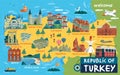 Turkey travel map Royalty Free Stock Photo